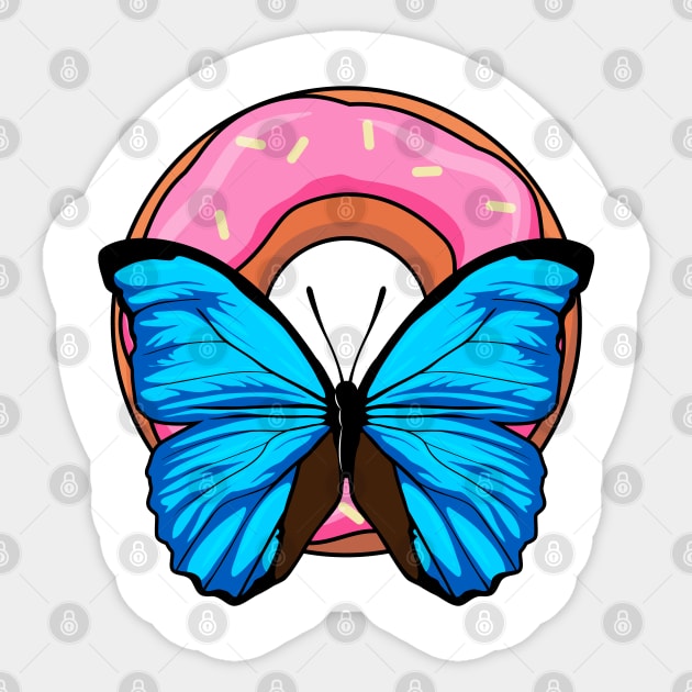 Butterfly with Donut Sticker by Markus Schnabel